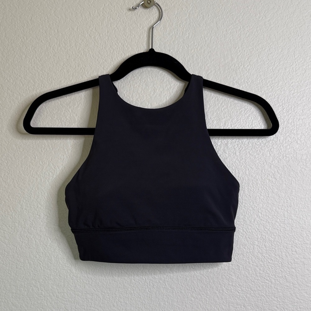 Lululemon Energy high neck bra black sz 6 EUC